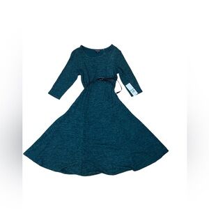 Nina Leonard Green A Line Sweater Dress Large